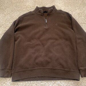 Men's Wolverine 3/4 zip brown sweater size XL